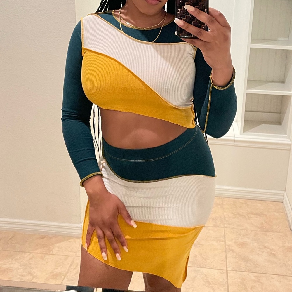 Asymmetrical 2 piece skirt‎ set